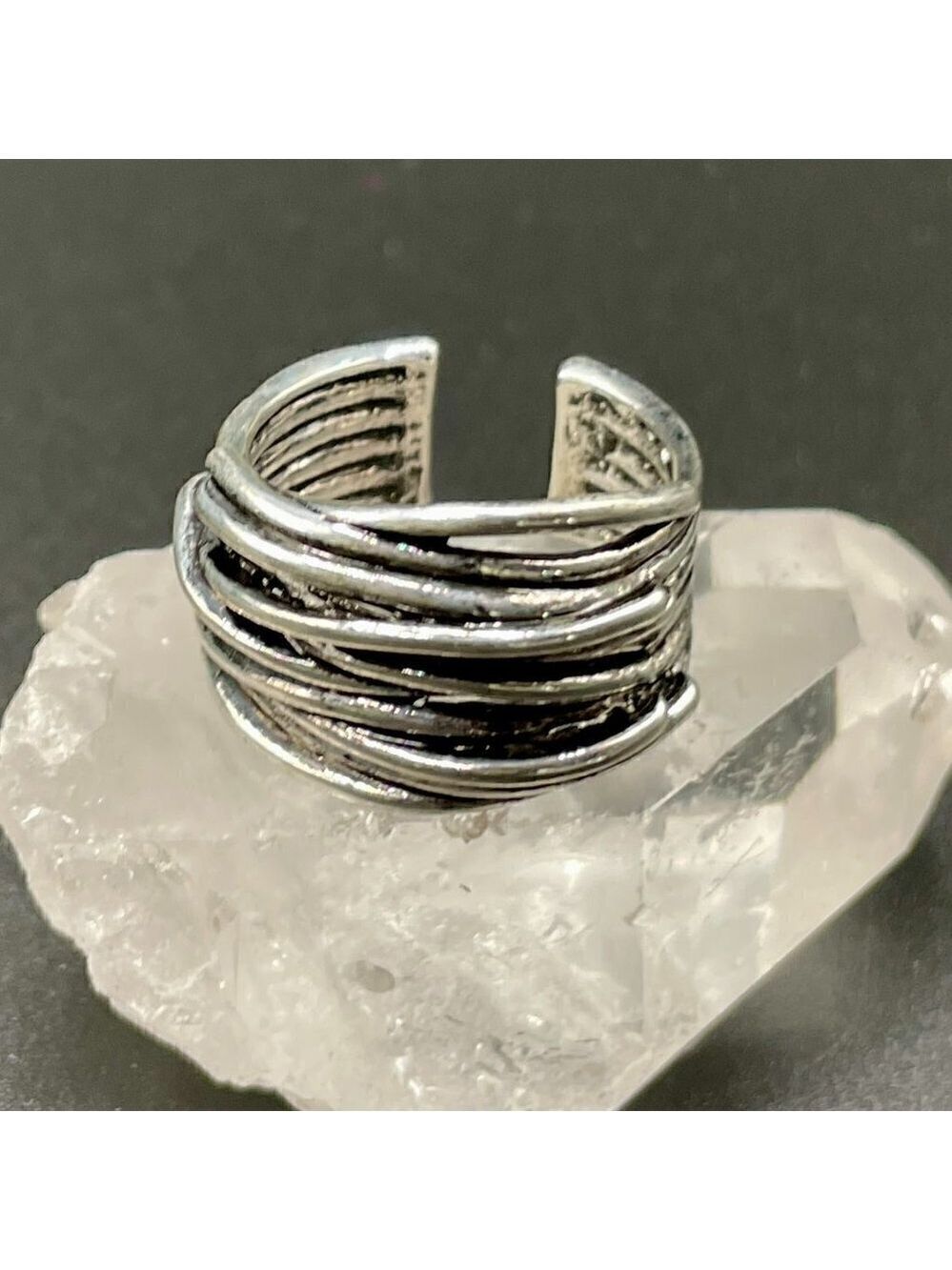 Twisted Distressed Wire Adjustable Wrapped Boho Ring #1150